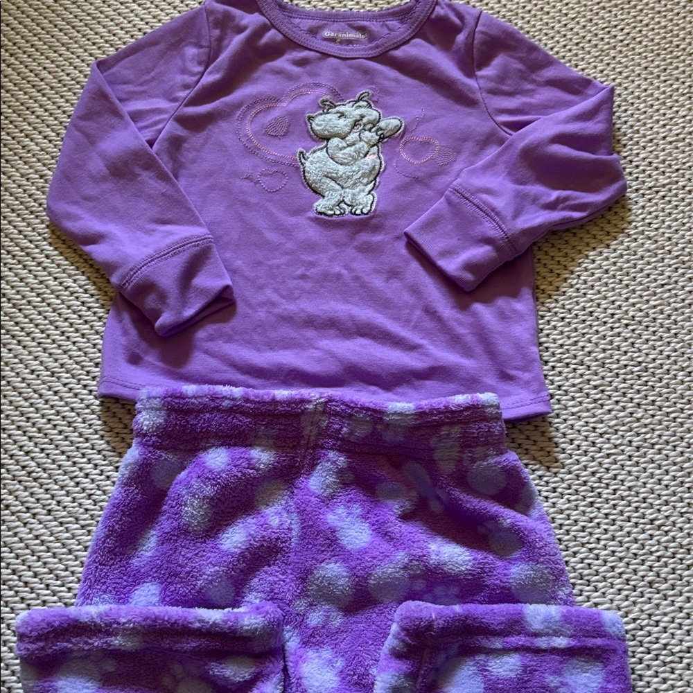 Pajamas Hippo infant girls new size 24 months polyester Garanimals